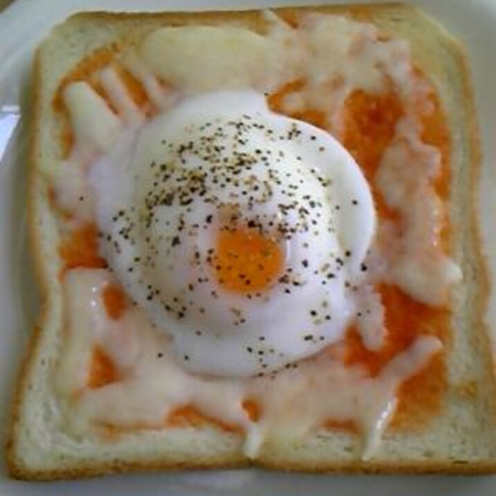 朝食に簡単 温泉卵のせチーズトースト レシピ 作り方 By 1000natsu 楽天レシピ